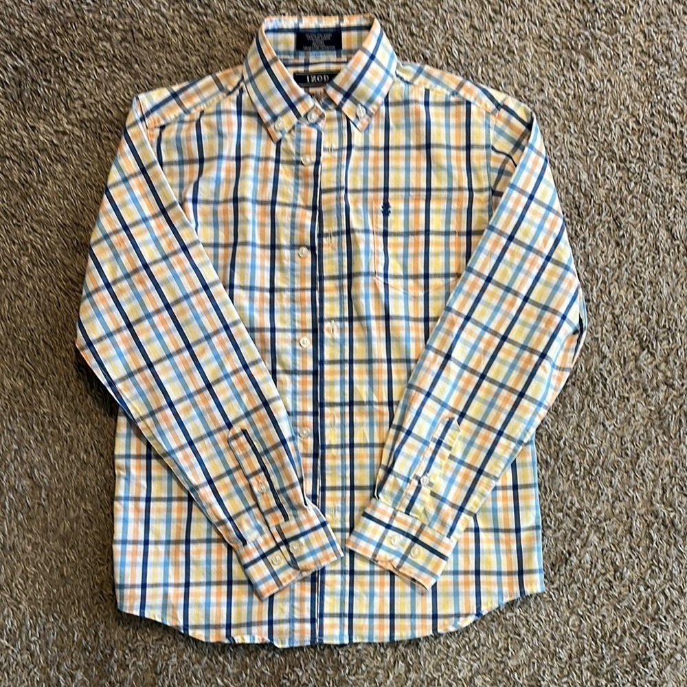 Boys IZOD Stretch Button Down, Size M (10-12)